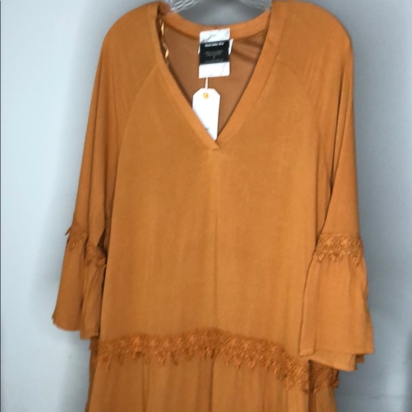 Boho style Camel color dress - Picture 8 of 11